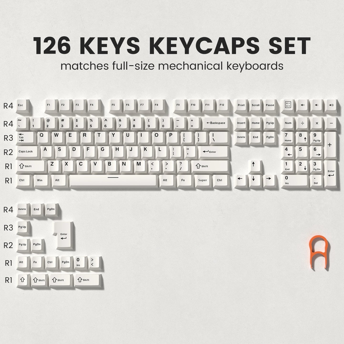 Rainbow 138 Keys Retro PBT Keycaps - Double Shot Cherry Profile for MX