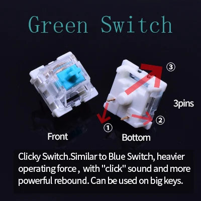 3Pin Dustproof Keyboard Switches Linear Tactile Silent For MX Mechanical