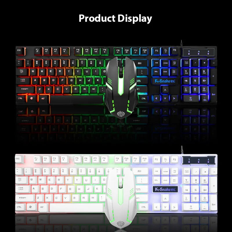 Waterproof Luminous Gaming Keyboard and Mouse Set
