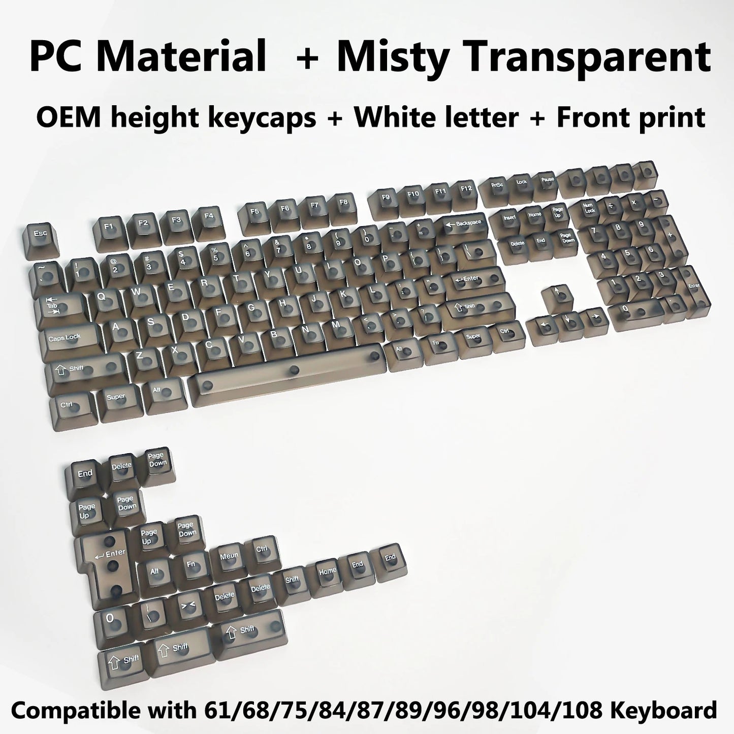 Rainbow Keycaps Full Set for Mechanical Keyboard - Transparent RGB Key