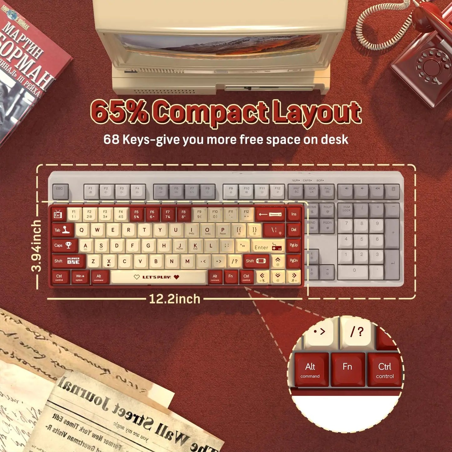 65% Wired Mechanical Gaming Keyboard With Hot Swappable RGB Backlit