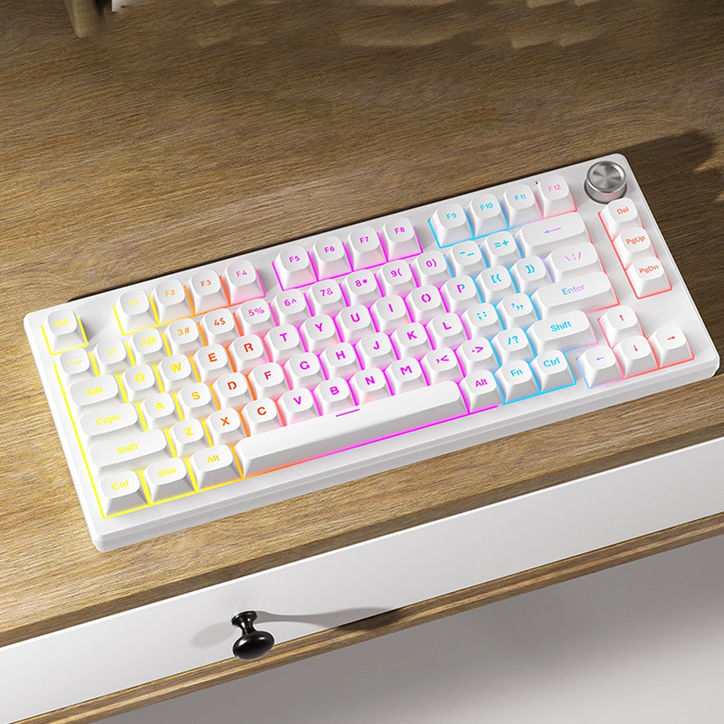 Hot Swap Mechanical Keyboard With Gasket Structure Backlit Keycaps For Esports