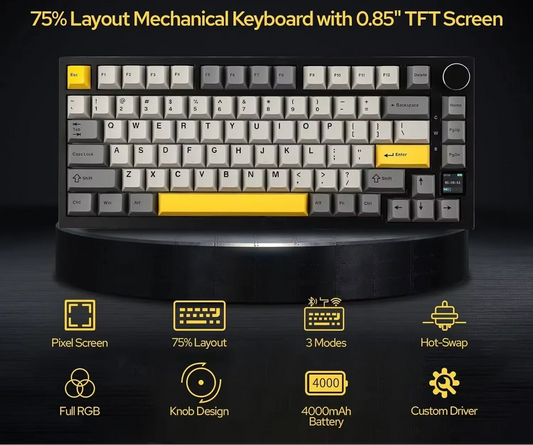 Pro Gaming Mechanical Keyboard Knob Hot Swapping Gasket Bluetooth 5.1 Wireless