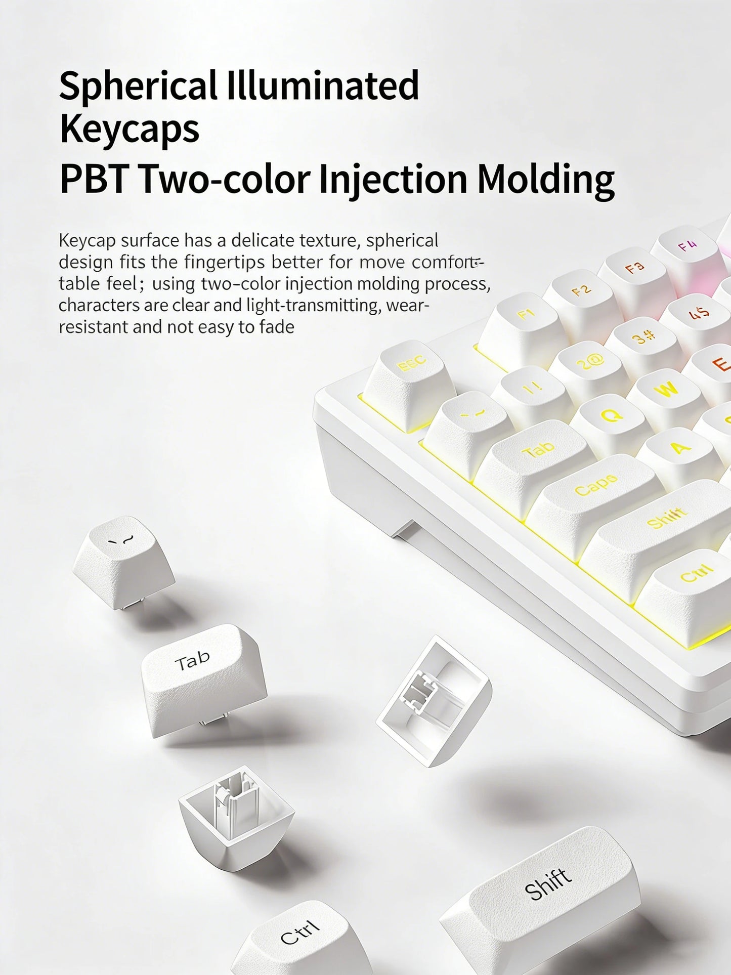 Hot Swap Mechanical Keyboard With Gasket Structure Backlit Keycaps For Esports