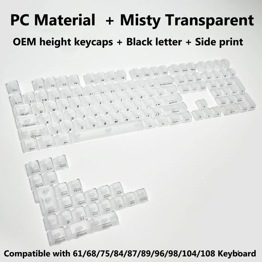 Rainbow Keycaps Full Set for Mechanical Keyboard - Transparent RGB Key