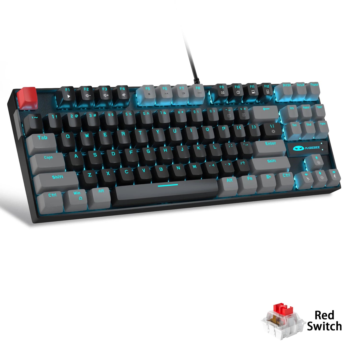 75% Mechanical Gaming Keyboard - Blue/Red Switch - LED Backlit