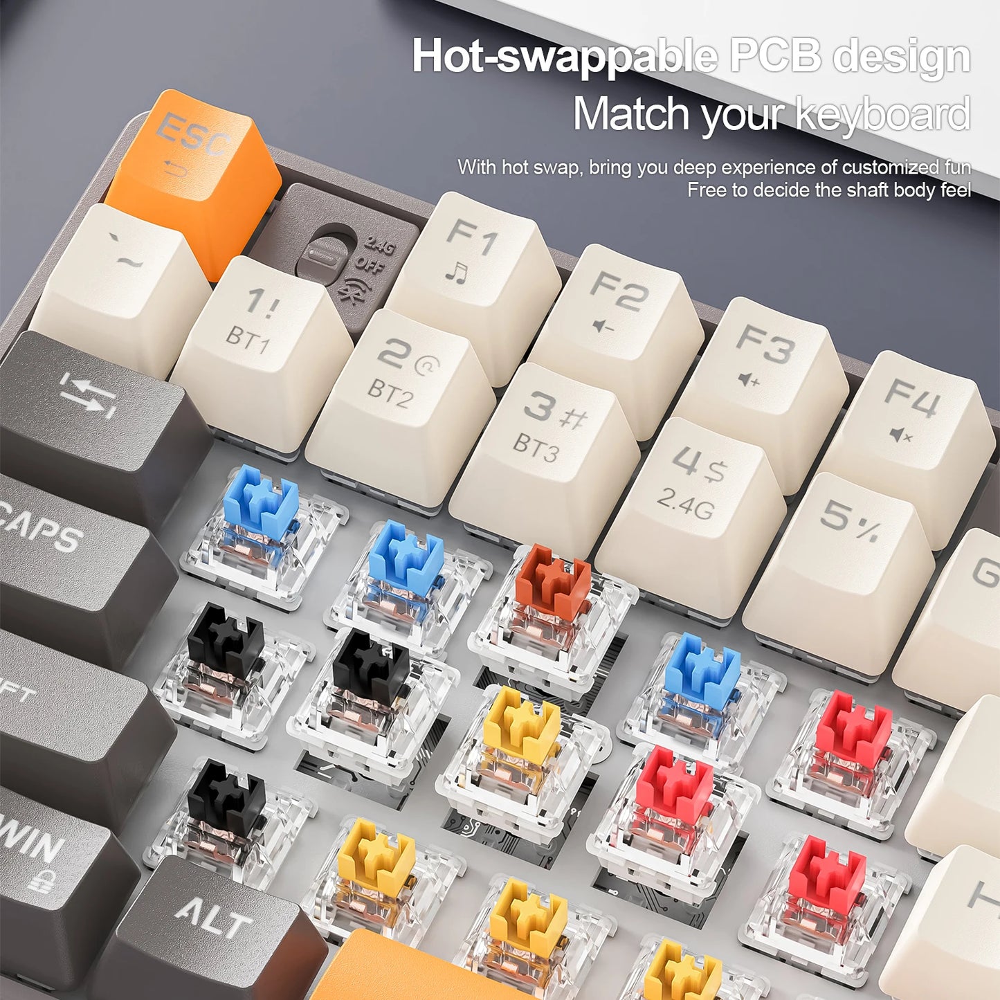 Bluetooth Wireless Mechanical Keyboard For E Sports With Hot Plug Full Keys