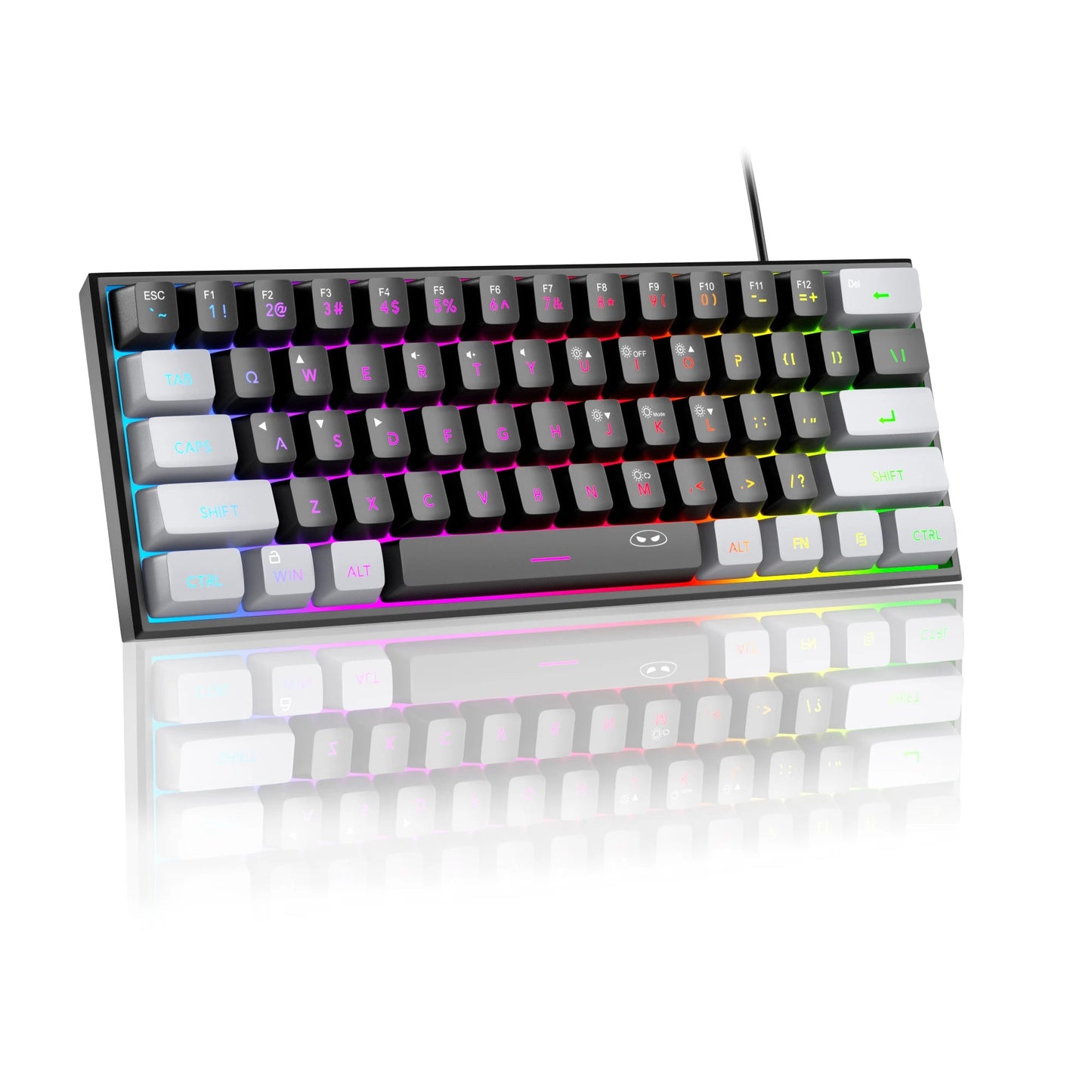 Mini 60% Gaming Keyboard with RGB Backlit - Ergonomic Design