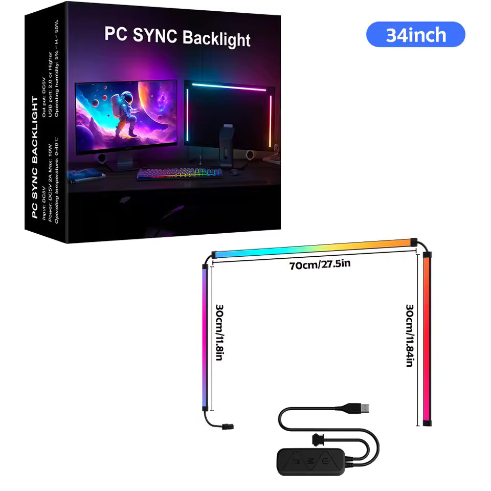 RGB Gaming Monitor Backlight LED Strip With App Sync PC Music
