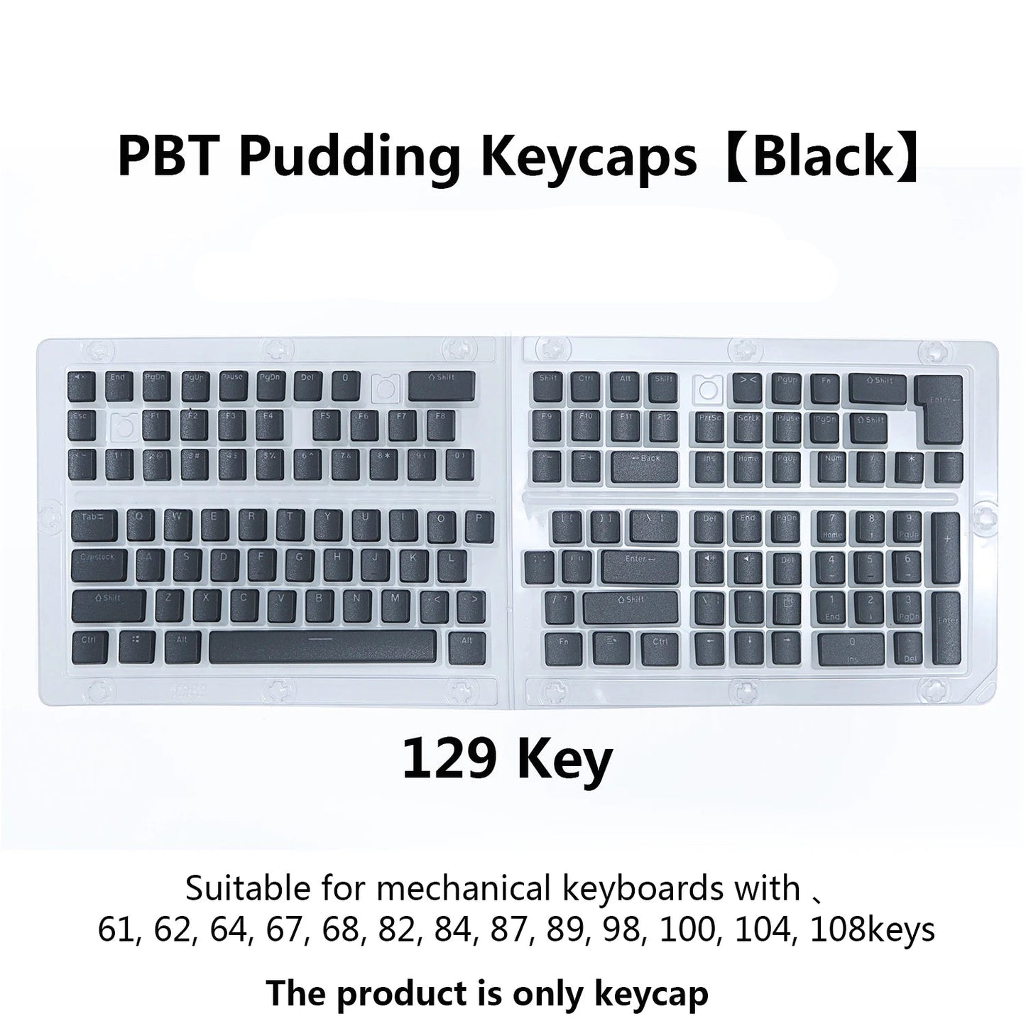 PBT Pudding Keycaps 129 Keys – OEM Profile for MX Switch RGB Backlit