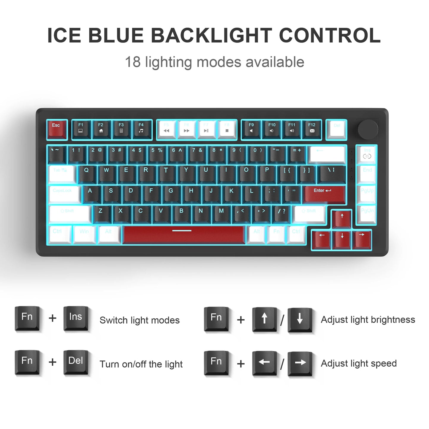 75% Mechanical Gaming Keyboard - Blue Backlit Wired