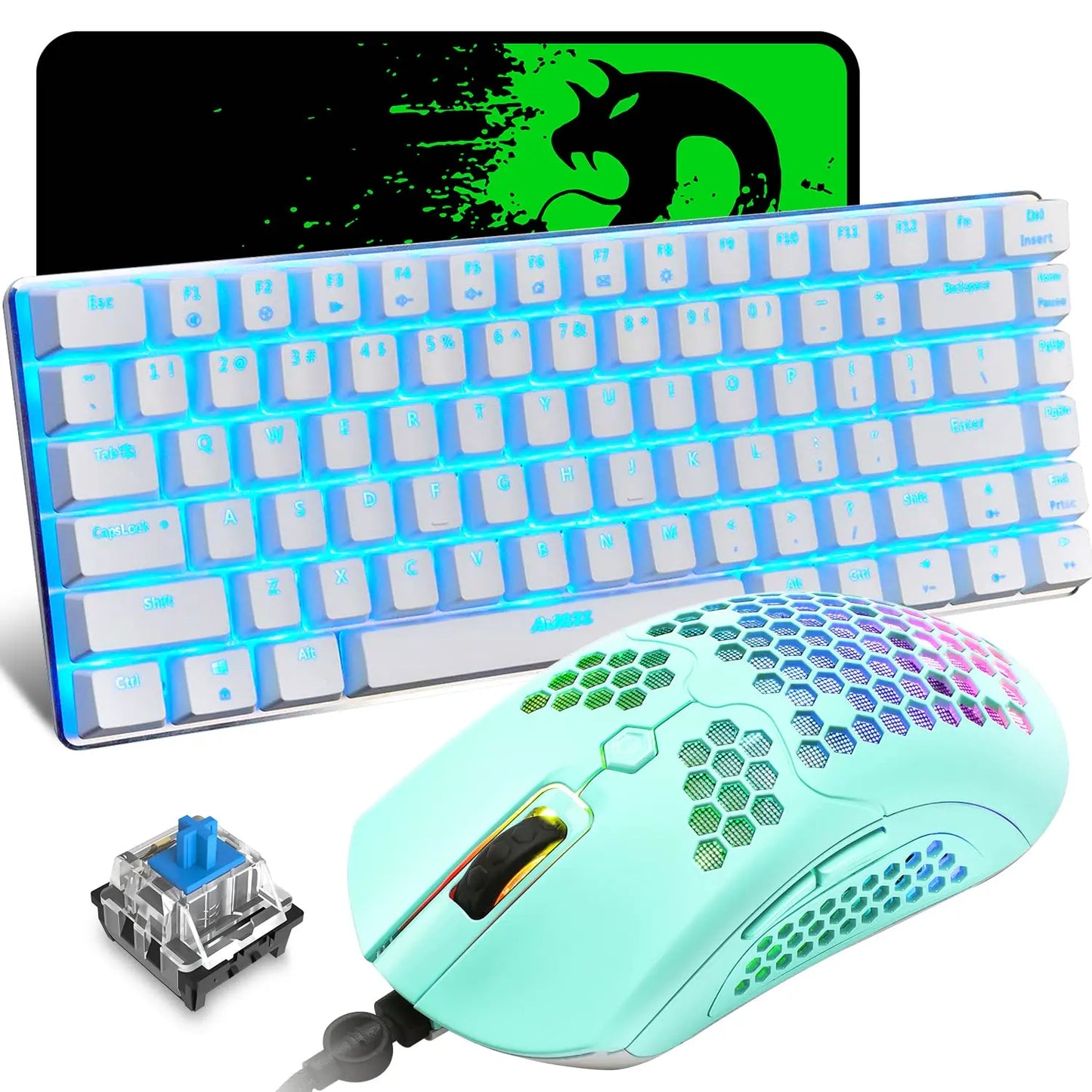Rainbow Backlit Mechanical Gaming Keyboard & 12000 DPI Mouse Set
