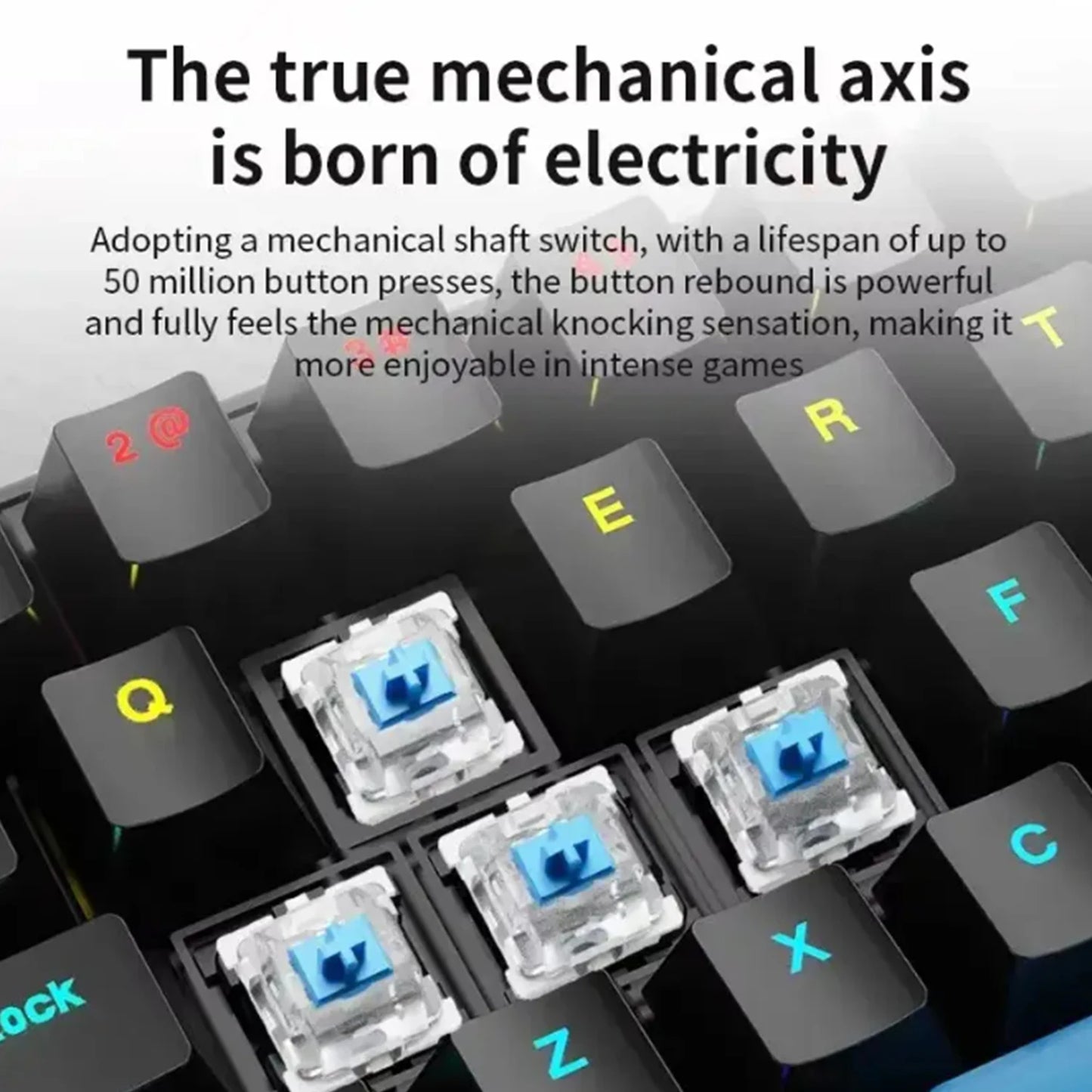 65% Mechanical Keyboard With RGB Backlighting Compact 68 Keys Wired