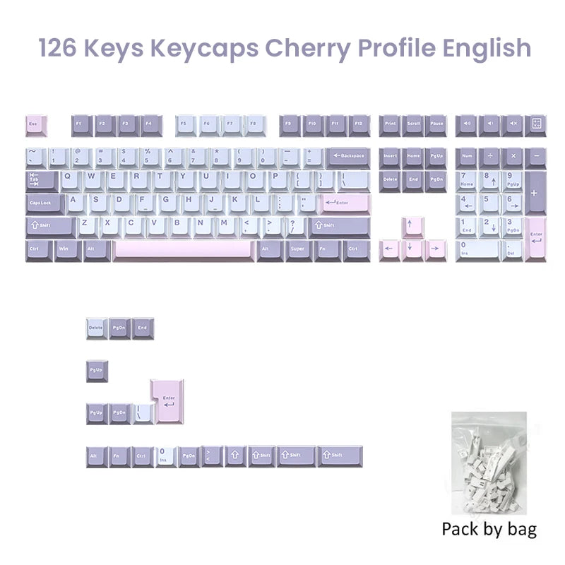 Keycaps 126 Keys – Double Shot PBT Cherry Profile for MX