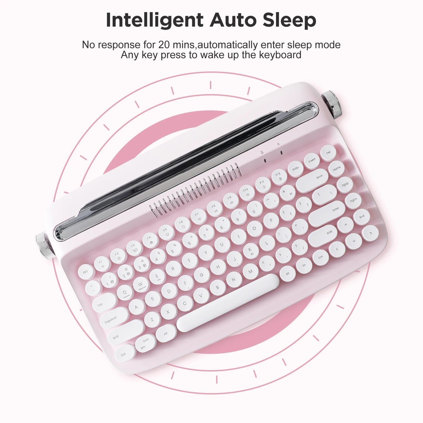 Vintage Style Bluetooth Typewriter Keyboard