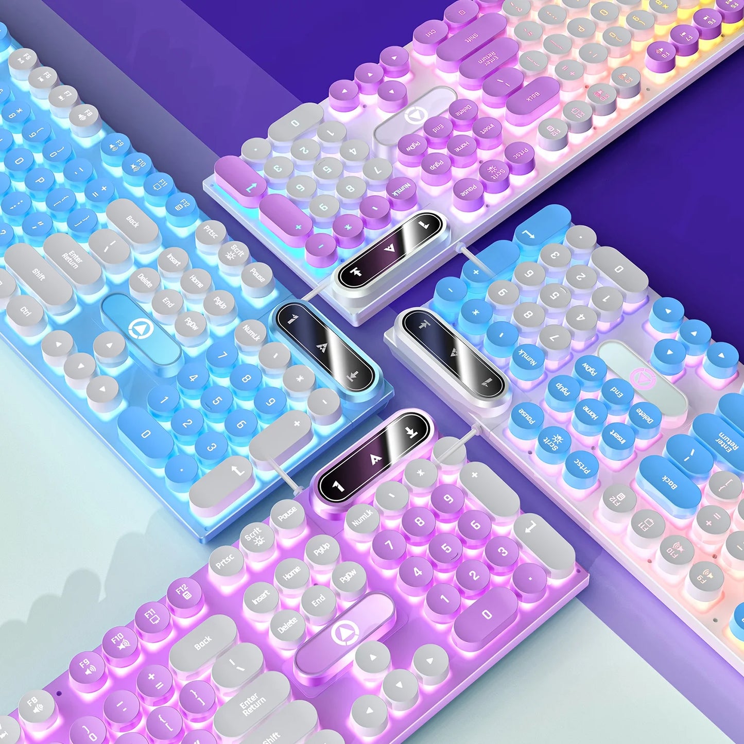 Typewriter Round 104 Keys Gaming Keyboard