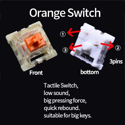 3Pin Dustproof Keyboard Switches Linear Tactile Silent For MX Mechanical
