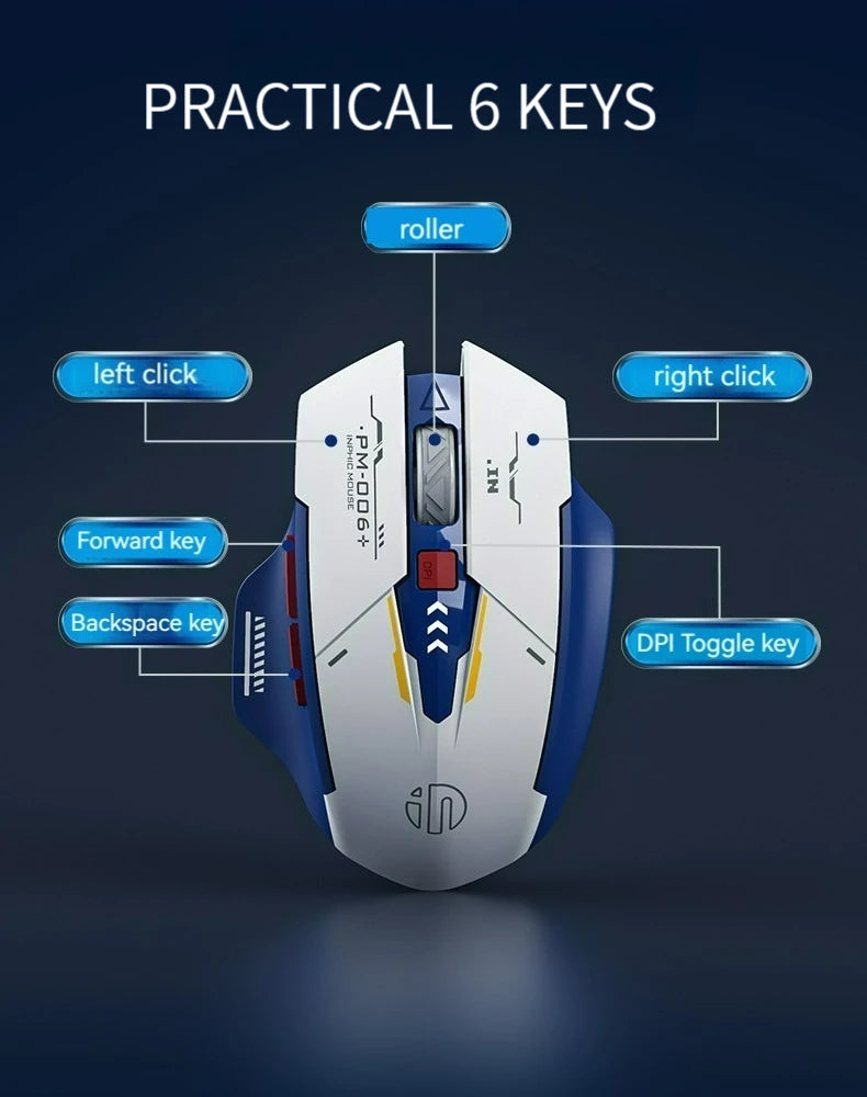 Wireless 2.4G Silent Rechargeable LED Light Mouse For Computer PC Laptop Gaming