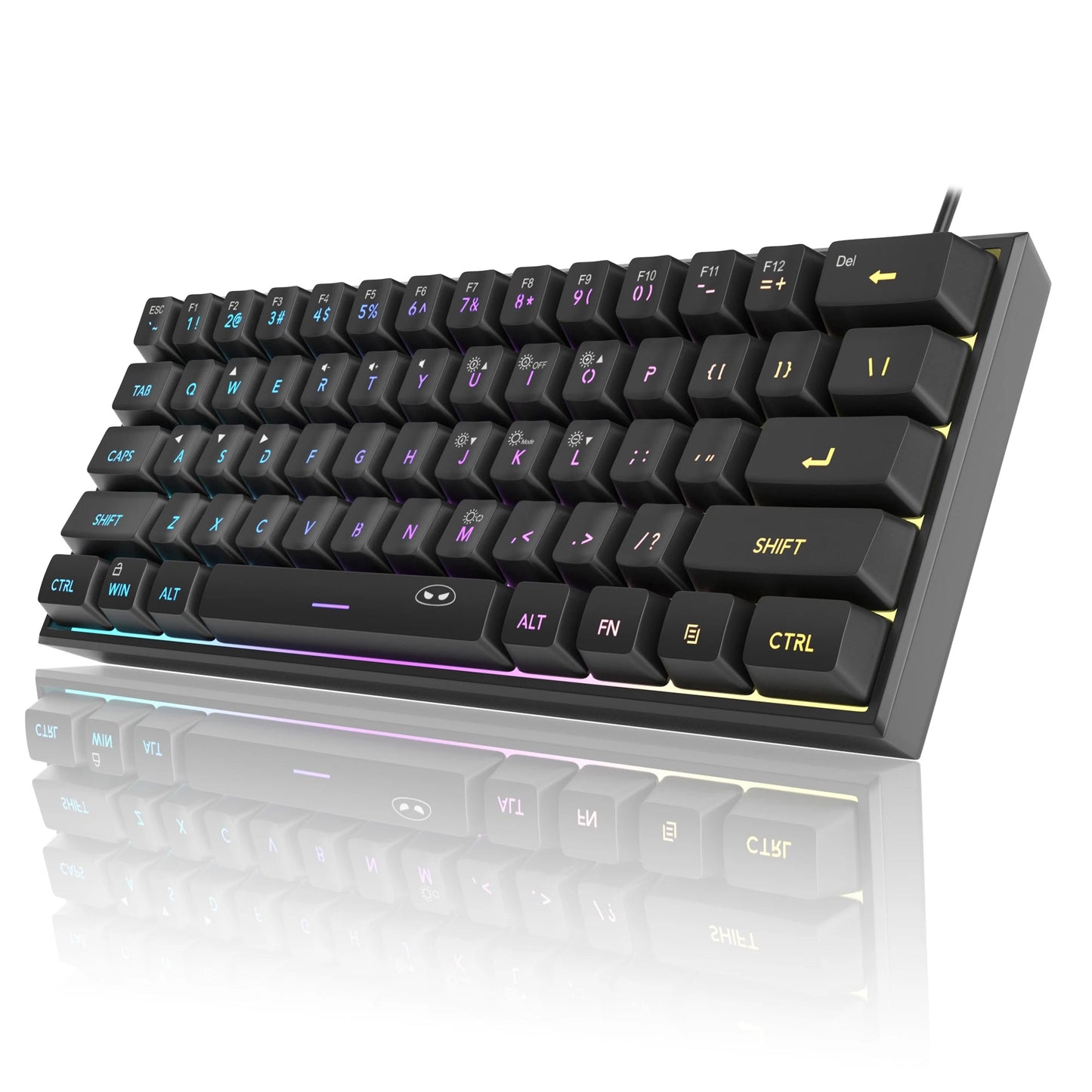 Mini 60% Gaming Keyboard with RGB Backlit - Ergonomic Design
