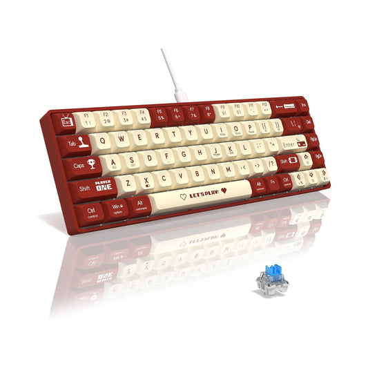 65% Wired Mechanical Gaming Keyboard With Hot Swappable RGB Backlit